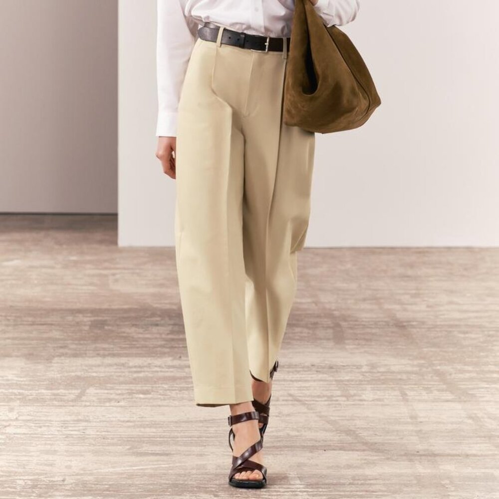 ZARA Women's Balloon Pants ZW Collection(Taupe-brown, US M/EUR M) NWOT